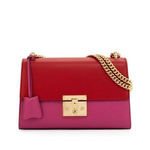 Gucci Padlock Leather Shoulder Bag in Pink